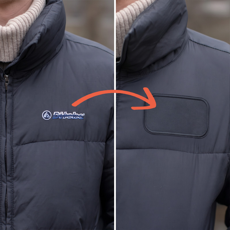 Patchs thermocollants pour couvrir les logos – Vestes et sacs