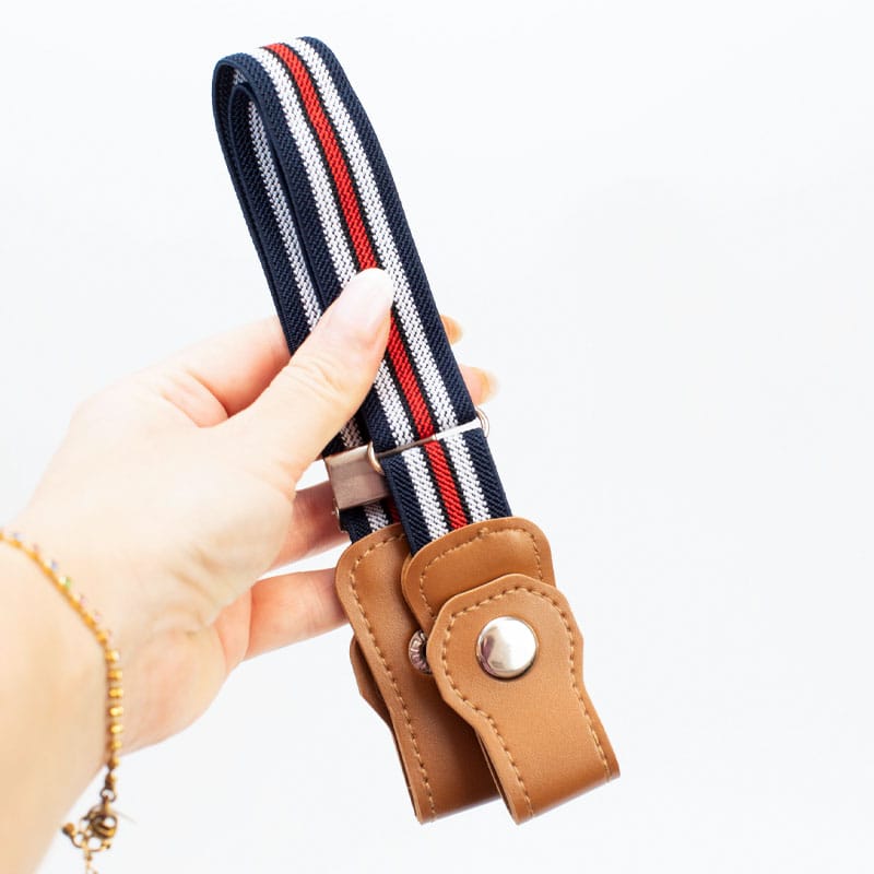 Ceinture élastique sans boucle – Maintient le pantalon en place - Marine/Rouge/Blanc – Modèle enfant