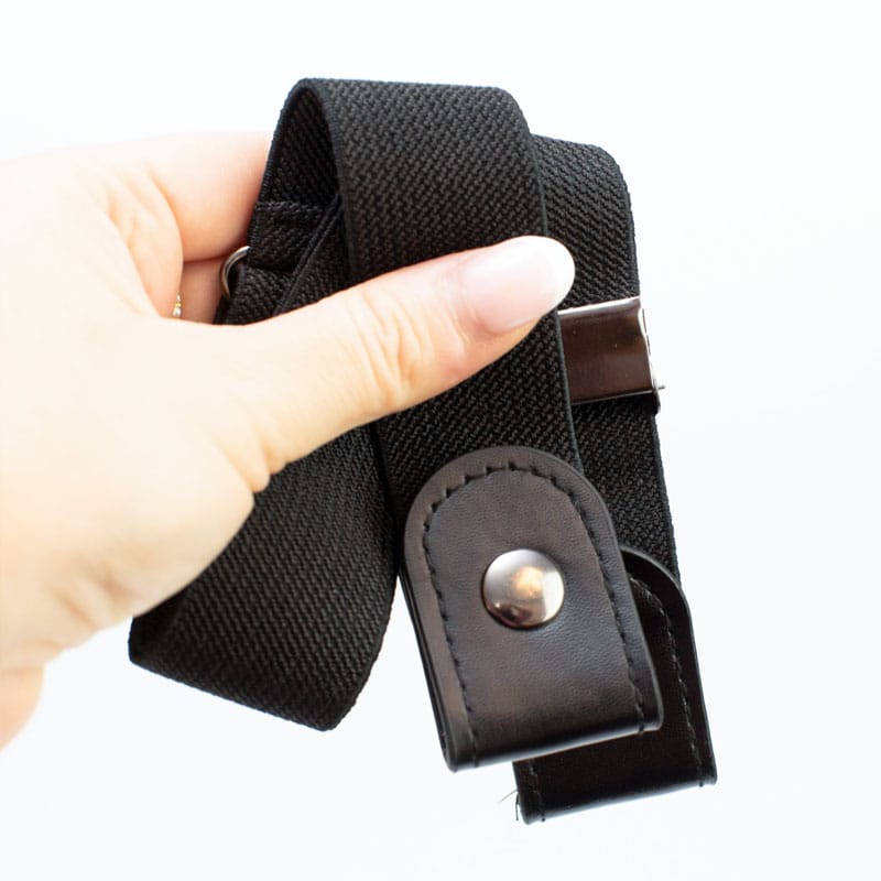 Ceinture élastique sans boucle – Maintient le pantalon en place - Noir – Modèle adulte
