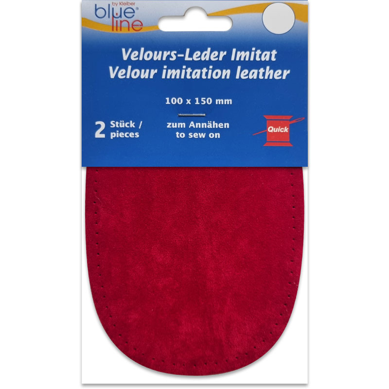 Coudières imitation daim – Épaisseur 0,8 mm - Rouge