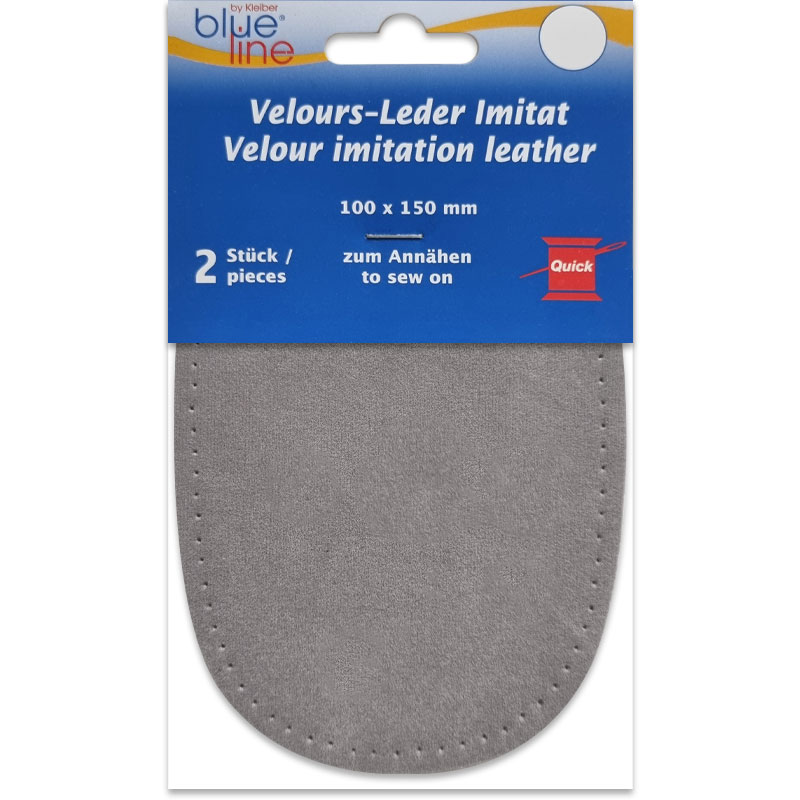 Coudières imitation daim – Épaisseur 0,8 mm - Gris clair