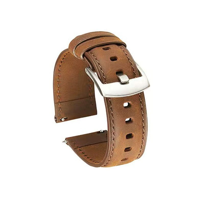 Bracelet de montre à attache rapide – Installation sans outil - Cuir , 20 mm , Brun clair