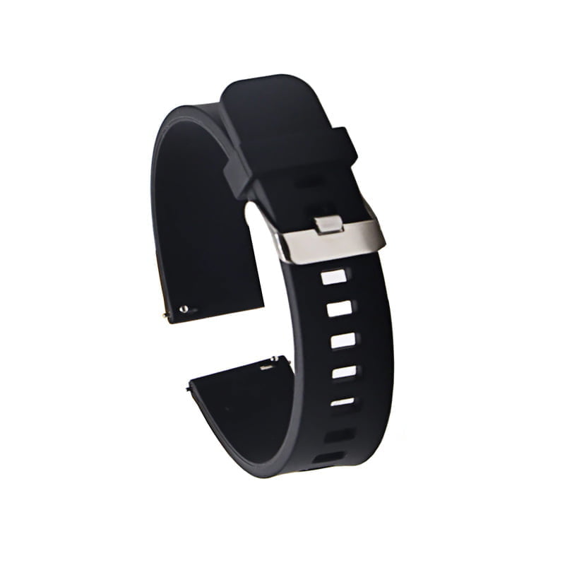 Bracelet de montre à attache rapide – Installation sans outil - Silicone , 20 mm , Noir