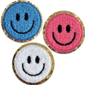 Chenille Smileys – Lot d'écussons