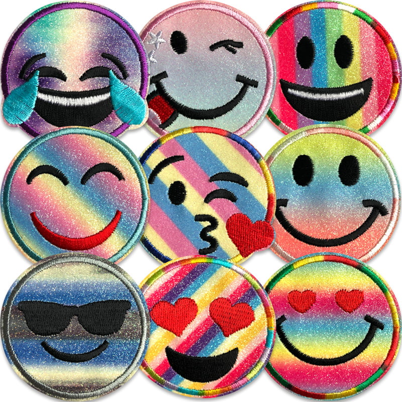 Bling smileys – Lot d'écussons
