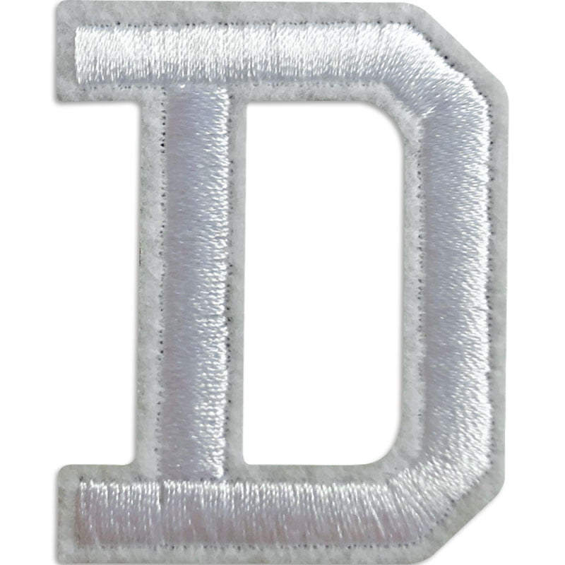Écussons lettres A-Z – Choisissez votre lettre - Blanc/Blanc , D