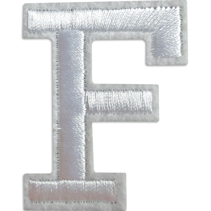 Écussons lettres A-Z – Choisissez votre lettre - Blanc/Blanc , F
