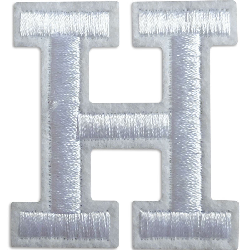 Écussons lettres A-Z – Choisissez votre lettre - Blanc/Blanc , H