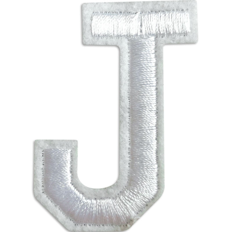 Écussons lettres A-Z – Choisissez votre lettre - Blanc/Blanc , J