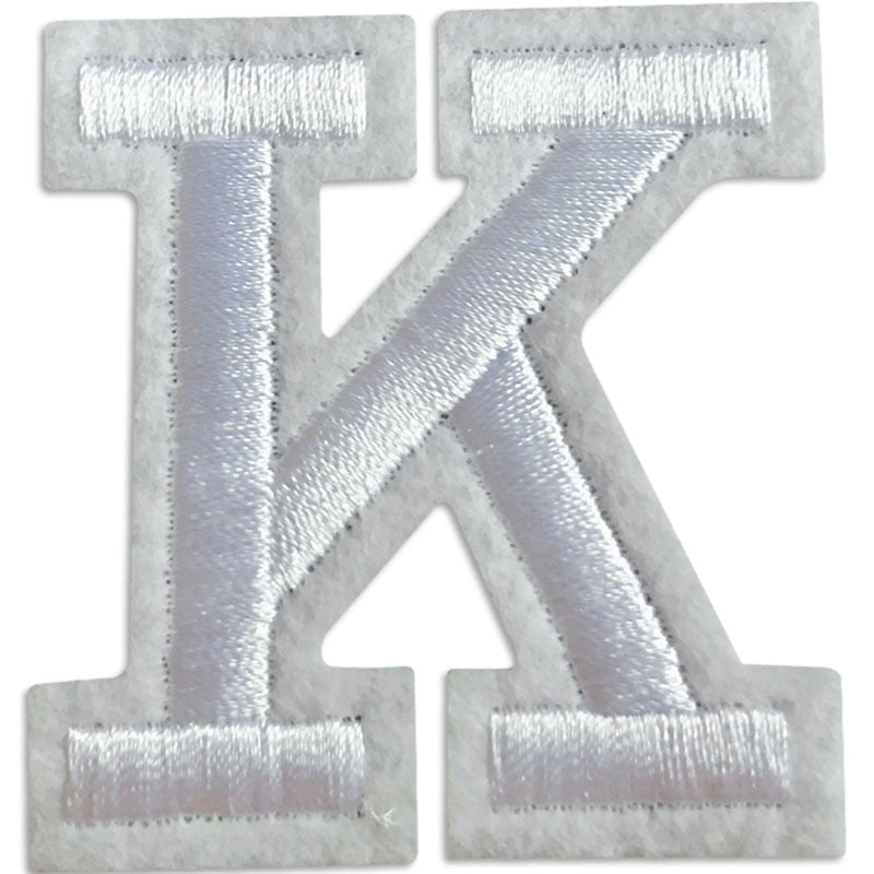 Écussons lettres A-Z – Choisissez votre lettre - Blanc/Blanc , K