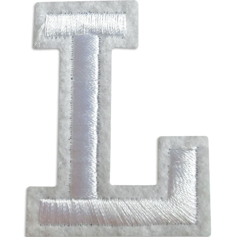 Écussons lettres A-Z – Choisissez votre lettre - Blanc/Blanc , L