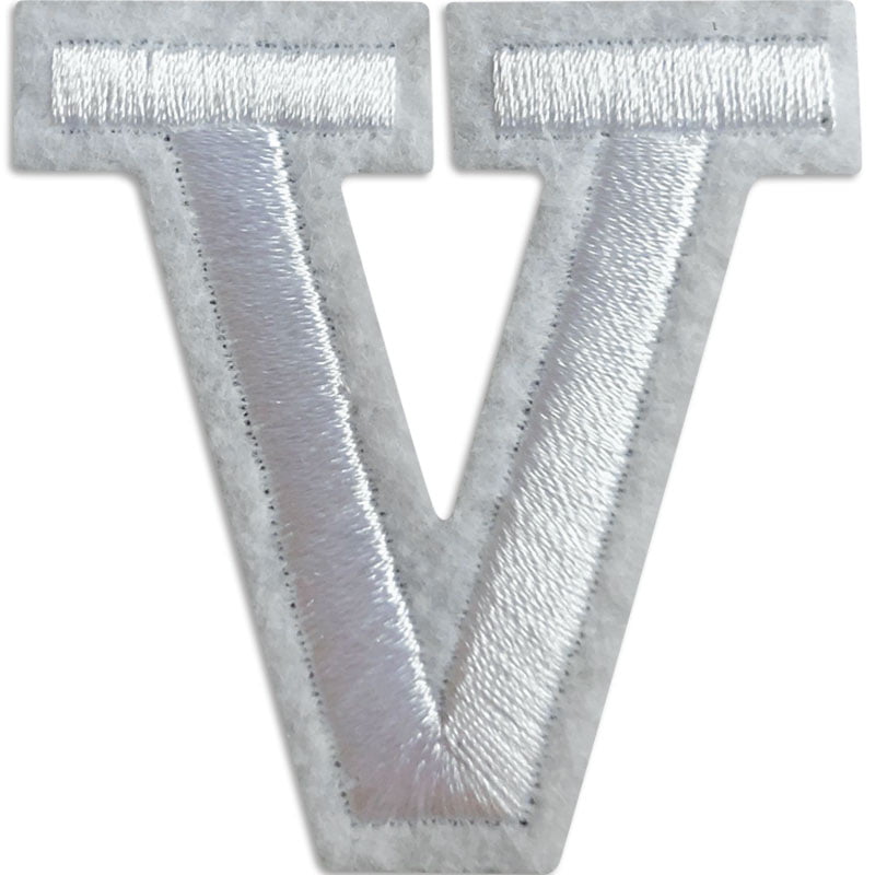 Écussons lettres A-Z – Choisissez votre lettre - Blanc/Blanc , V