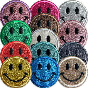 Smileys pailletés – Lot d'écussons