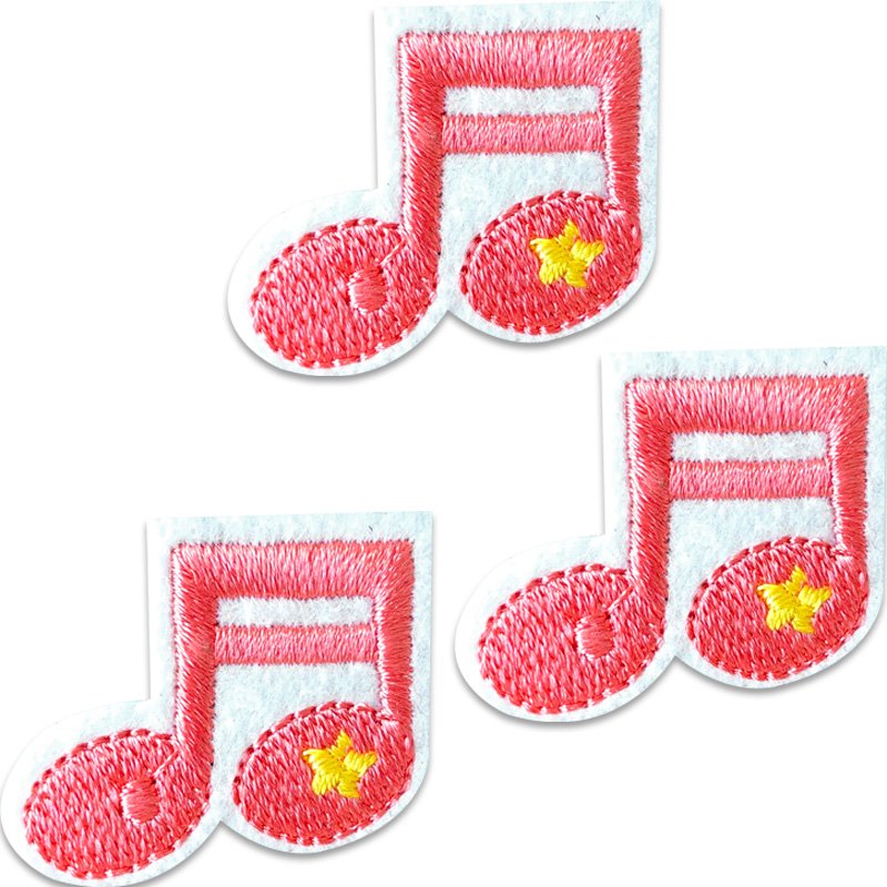 Notes de musique roses – Lot d'écussons
